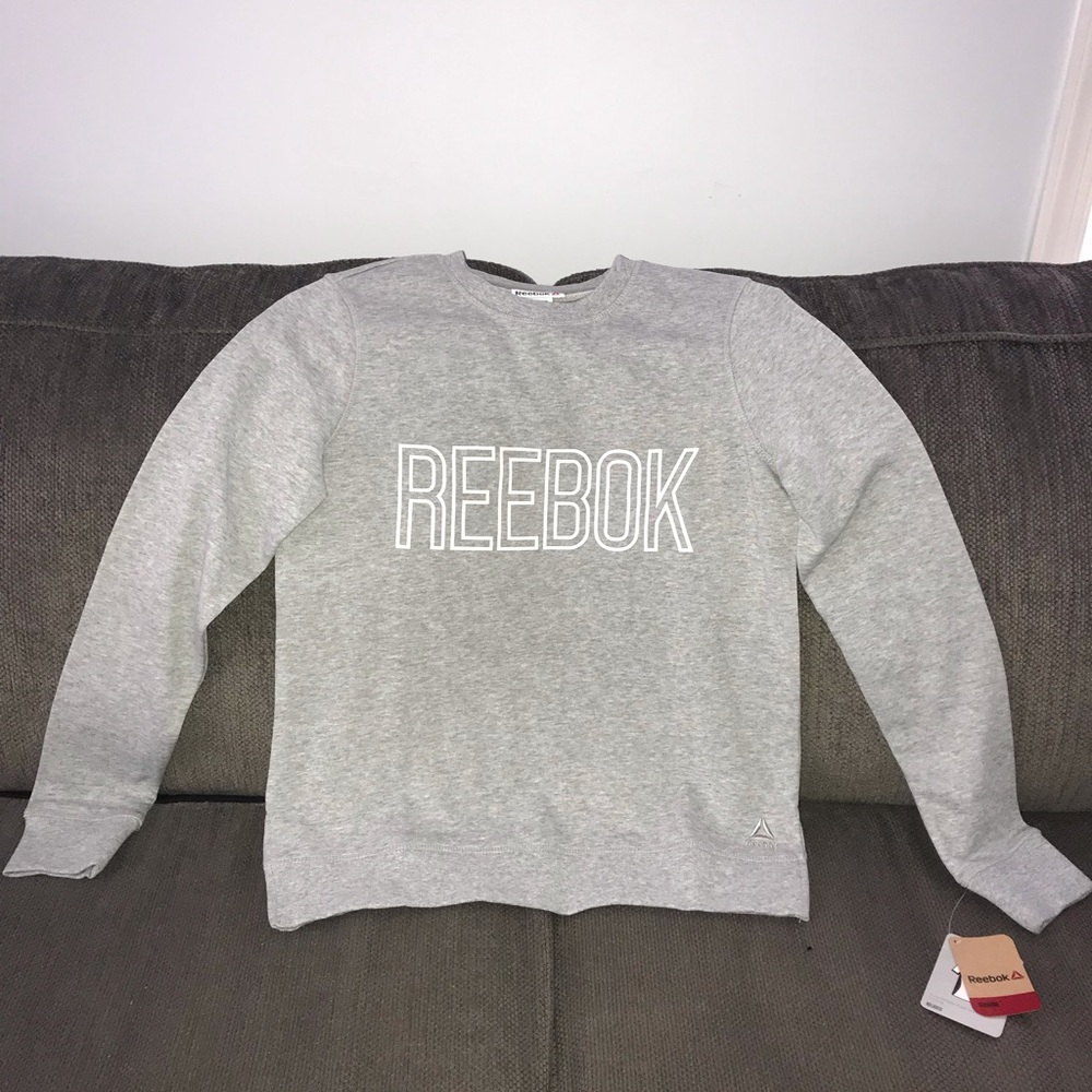 Grey reebok crew neck